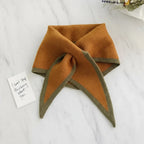 Lightweight Soft Neck Wrap with Retro Contrast Border Scarf