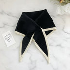 Lightweight Soft Neck Wrap with Retro Contrast Border Scarf