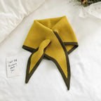 Lightweight Soft Neck Wrap with Retro Contrast Border Scarf