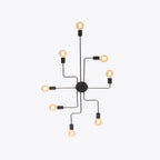Modern Multi-Arm Sputnik Lamp - Industrial Style Black Ceiling Fixture