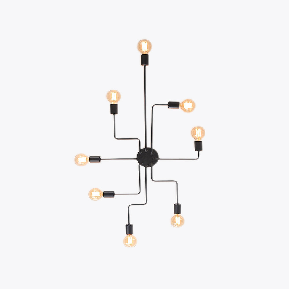 Modern Multi-Arm Sputnik Lamp - Industrial Style Black Ceiling Fixture