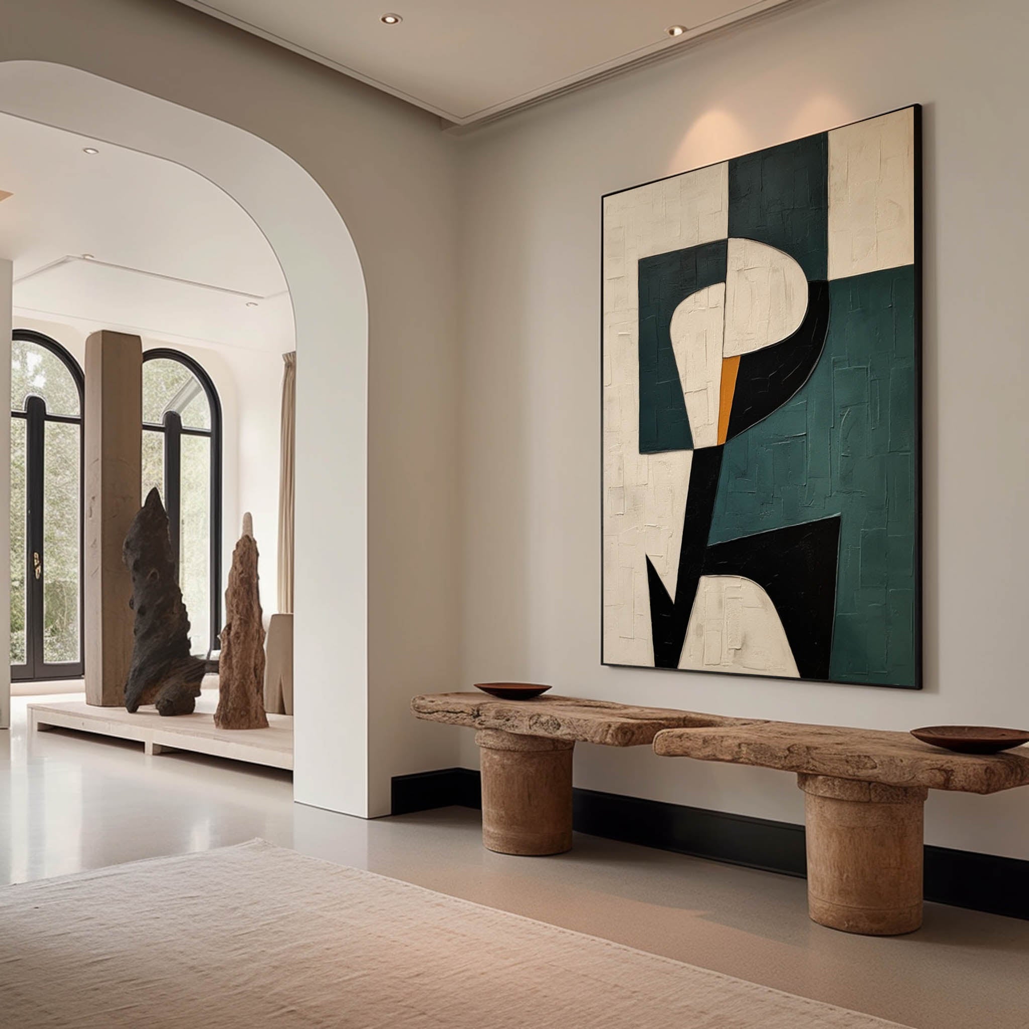 Abstract Minimalist Wall Art – Canvas Print on High-Quality Linen