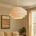 Tiered Fabric Pendant Light with Wabi-Sabi Design