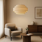 Tiered Fabric Pendant Light with Wabi-Sabi Design