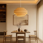 Tiered Fabric Pendant Light with Wabi-Sabi Design