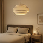 Tiered Fabric Pendant Light with Wabi-Sabi Design