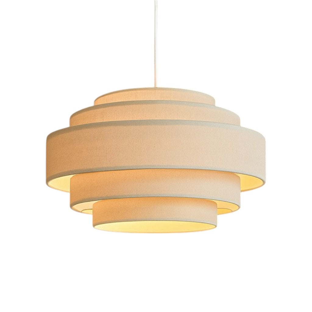 Tiered Fabric Pendant Light with Wabi-Sabi Design