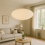 Adjustable Hanging Lamp – Japanese Style Handmade Paper Pendant with Warm LED