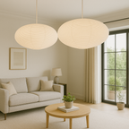 Adjustable Hanging Lamp – Japanese Style Handmade Paper Pendant with Warm LED