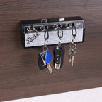 Guitar Amplifier Design Wall Key Organizer with 4 Guitar Plug Keychains