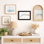 Coastal Display Frame for Wall Art - Sea Glass and Driftwood Bird Design