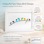 Coastal Display Frame for Wall Art - Sea Glass and Driftwood Bird Design