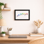 Coastal Display Frame for Wall Art - Sea Glass and Driftwood Bird Design