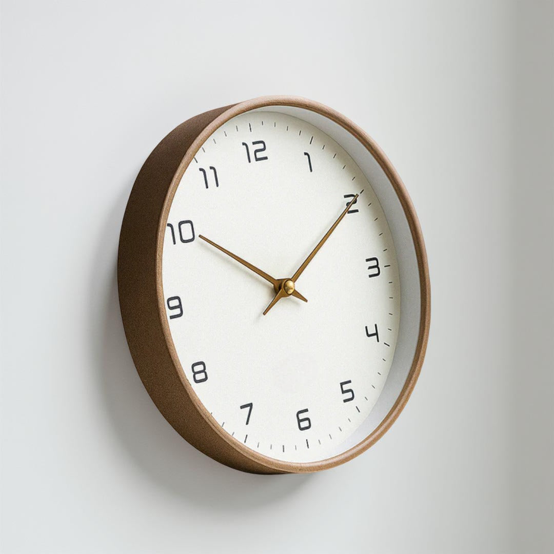 Silent Quartz Wall Clock - Minimalist Wooden Home Decor