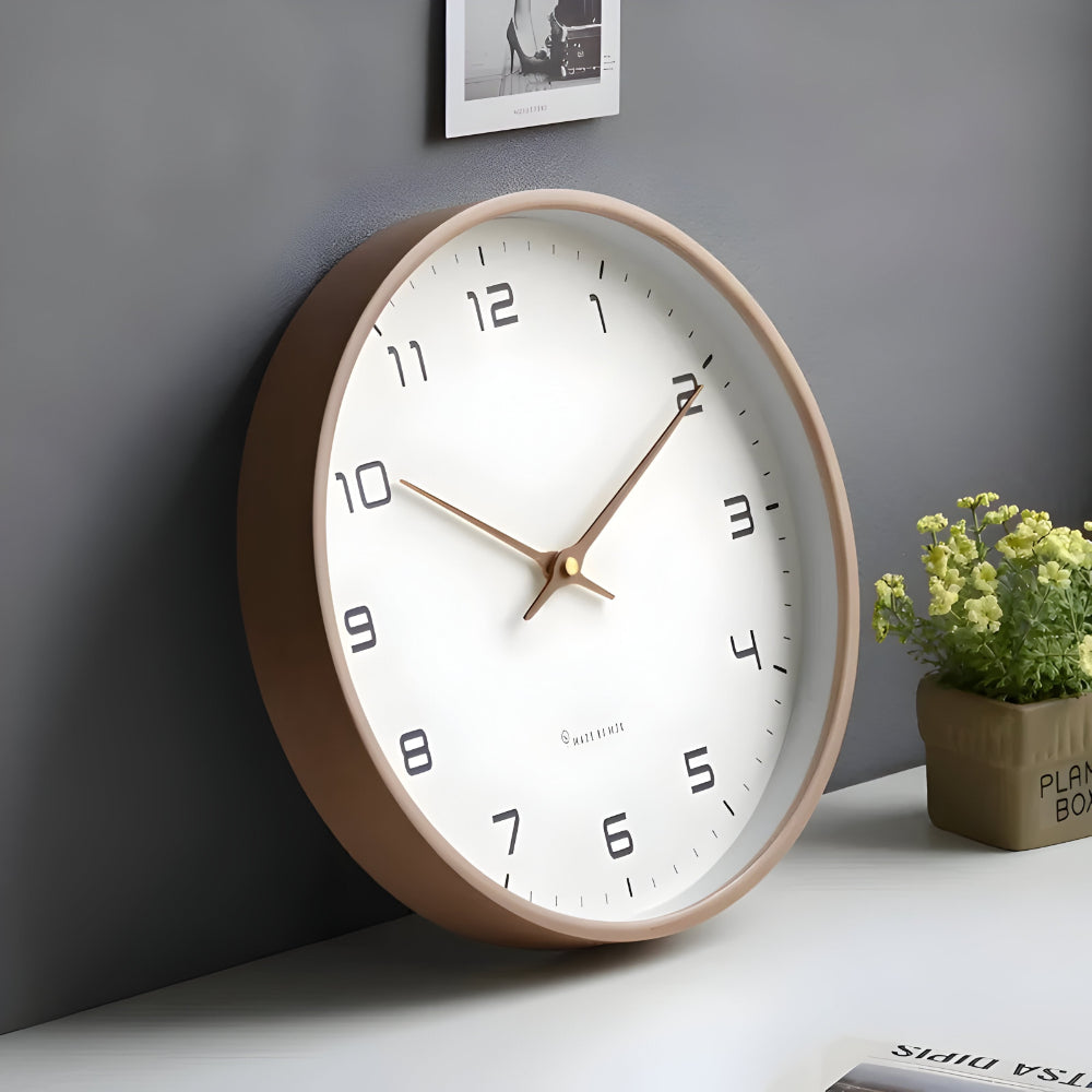 Modern Round Decorative Wall Clock - Silent Home Accent