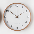 Round Wooden Wall Clock – Silent Nordic Style Timekeeper