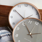 Round Wooden Wall Clock – Silent Nordic Style Timekeeper