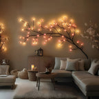 Rustic Tree Light Art Accent with LED Branch for Wall Decor