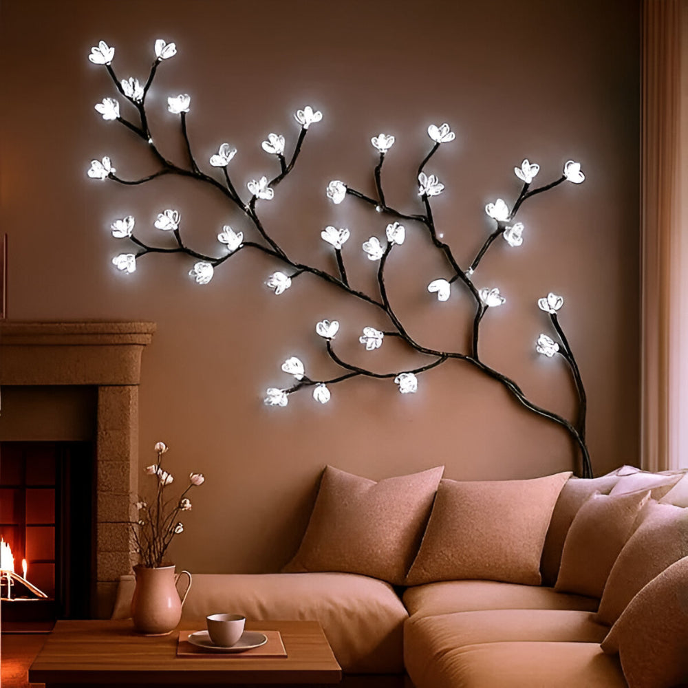 Rustic Tree Light Art Accent with LED Branch for Wall Decor
