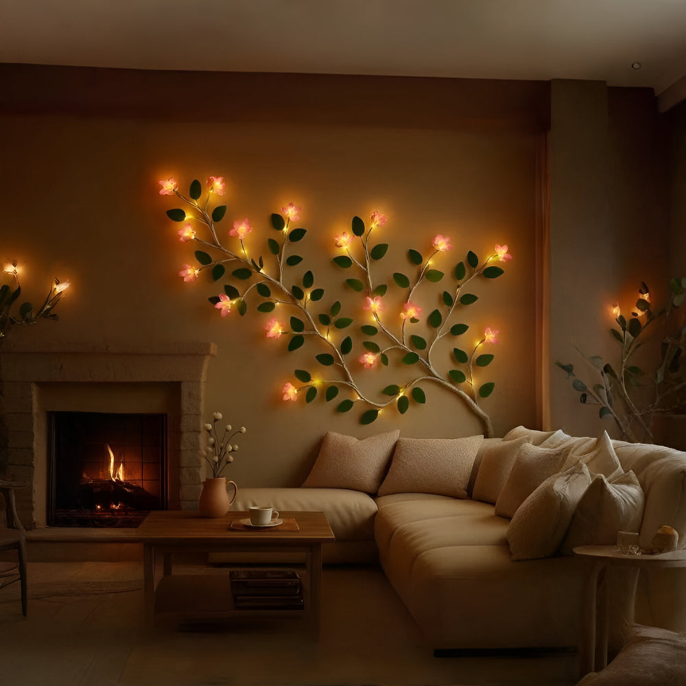 Rustic Tree Light Art Accent with LED Branch for Wall Decor