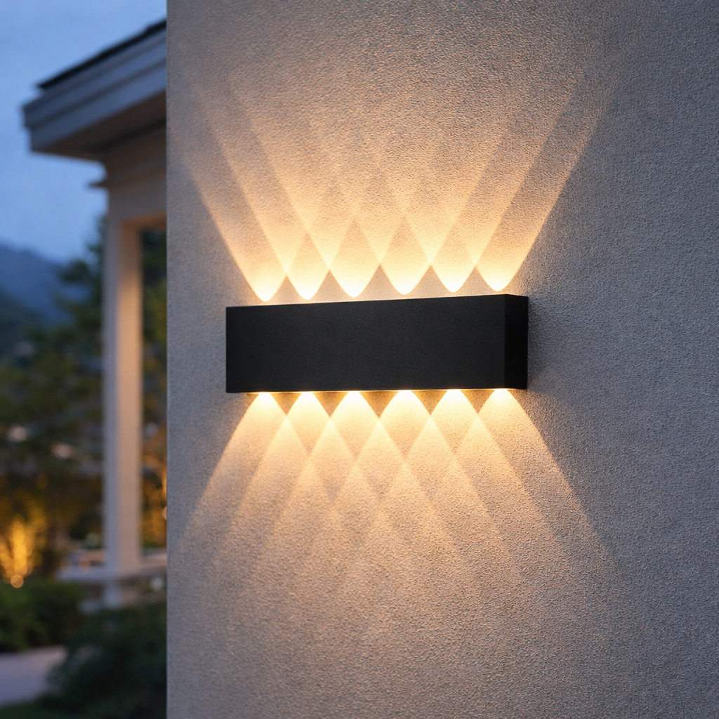 Minimalist LED Wall Light for Indoor and Outdoor Up-Down Illumination