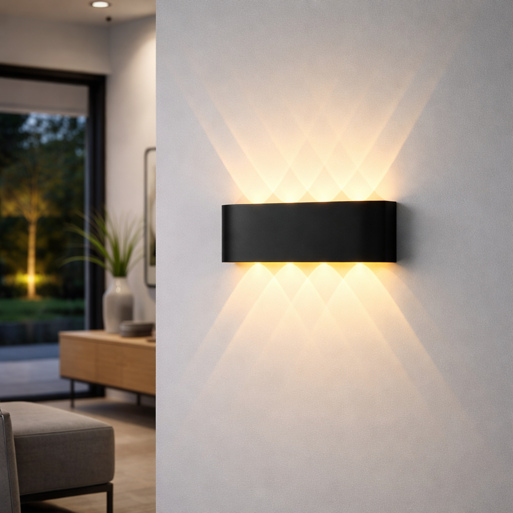 Minimalist LED Wall Light for Indoor and Outdoor Up-Down Illumination