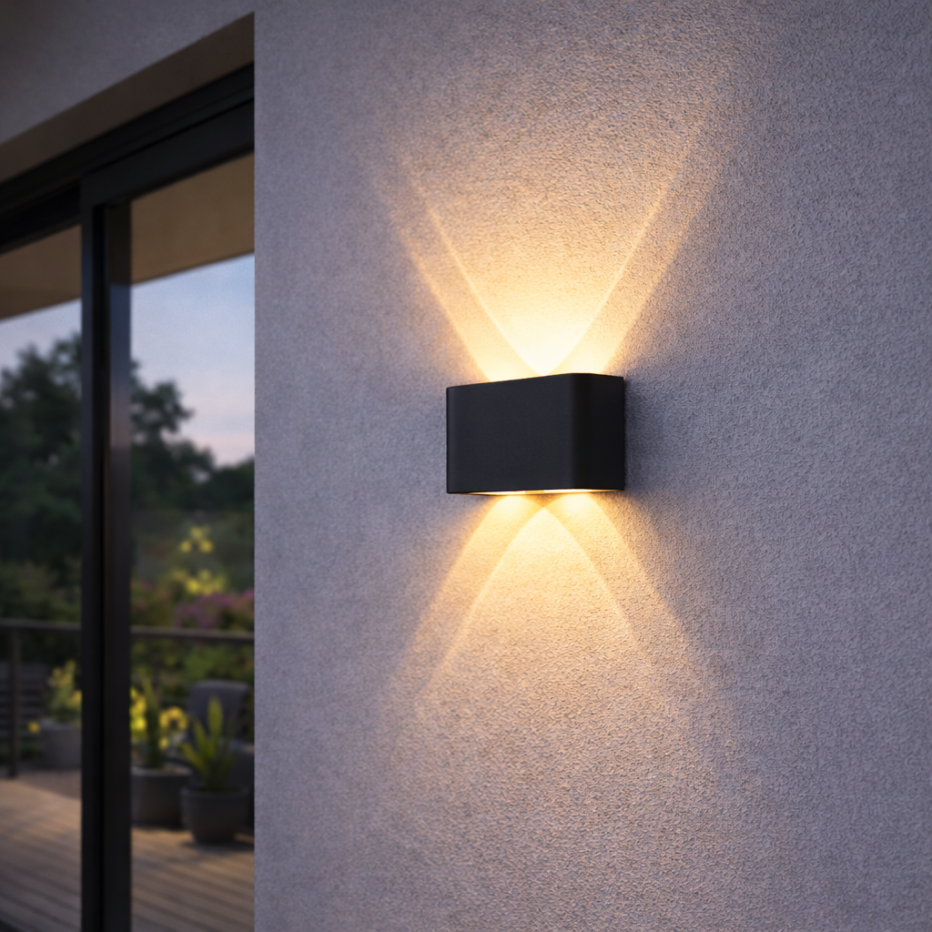 Minimalist LED Wall Light for Indoor and Outdoor Up-Down Illumination