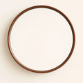 Luna Circular Wall Mirror – Premium Walnut Frame