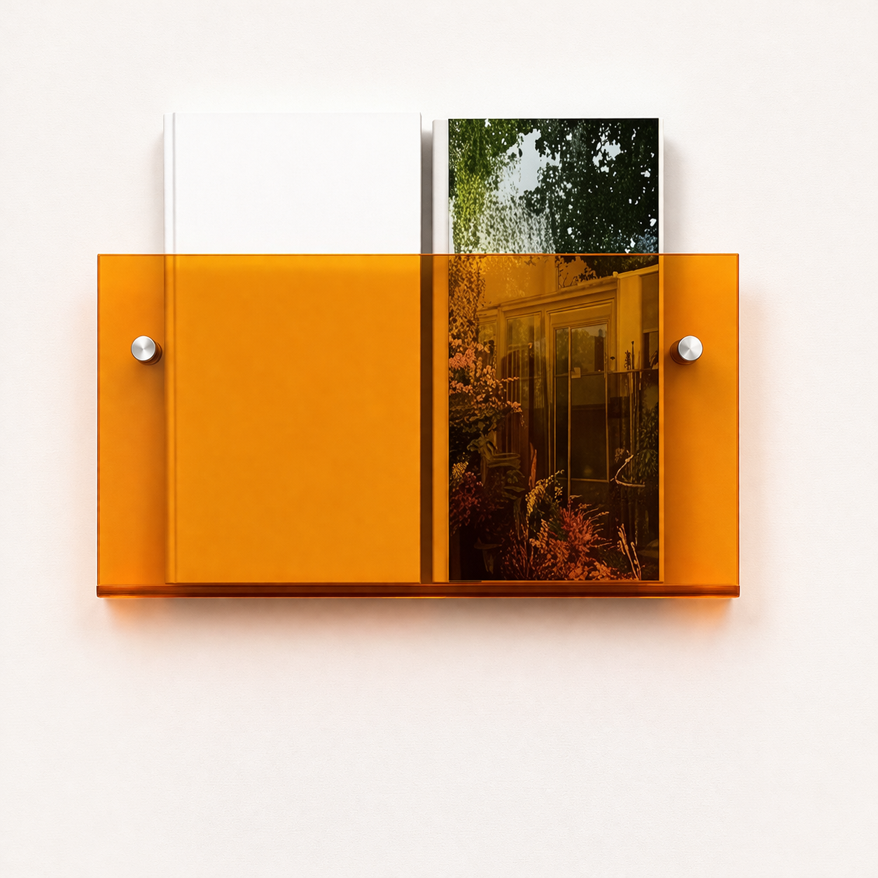 Acrylic Floating Wall Shelf for Magazine Storage and Display Organizer