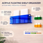 Acrylic Floating Wall Shelf for Magazine Storage and Display Organizer