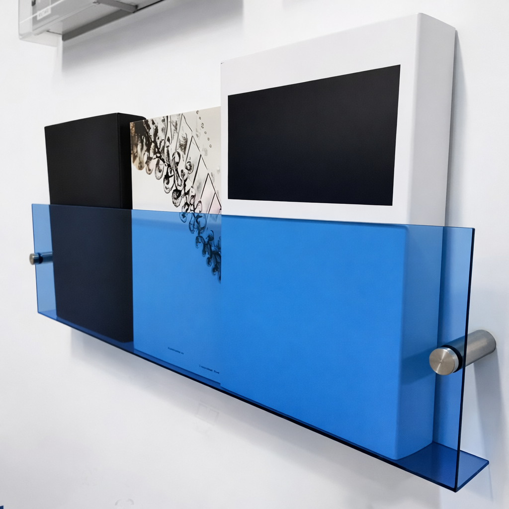 Acrylic Floating Wall Shelf for Magazine Storage and Display Organizer