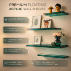 Minimalist Floating Shelf for Display and Storage - Clear Acrylic