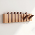 Foldable Wooden Hook Rack for Wall Mounting - Panel Design