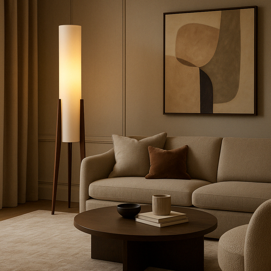 Floor Lamp in Solid Walnut Finish