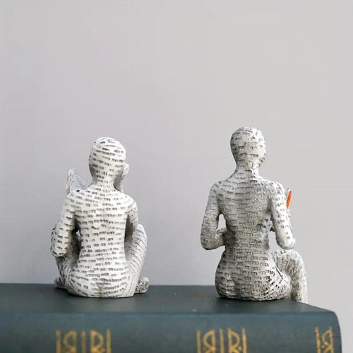 Artistic Resin Reading Figurine - Sturdy and Decorative