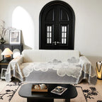Retro Floral Sofa Cover in Soft Chenille Fabric