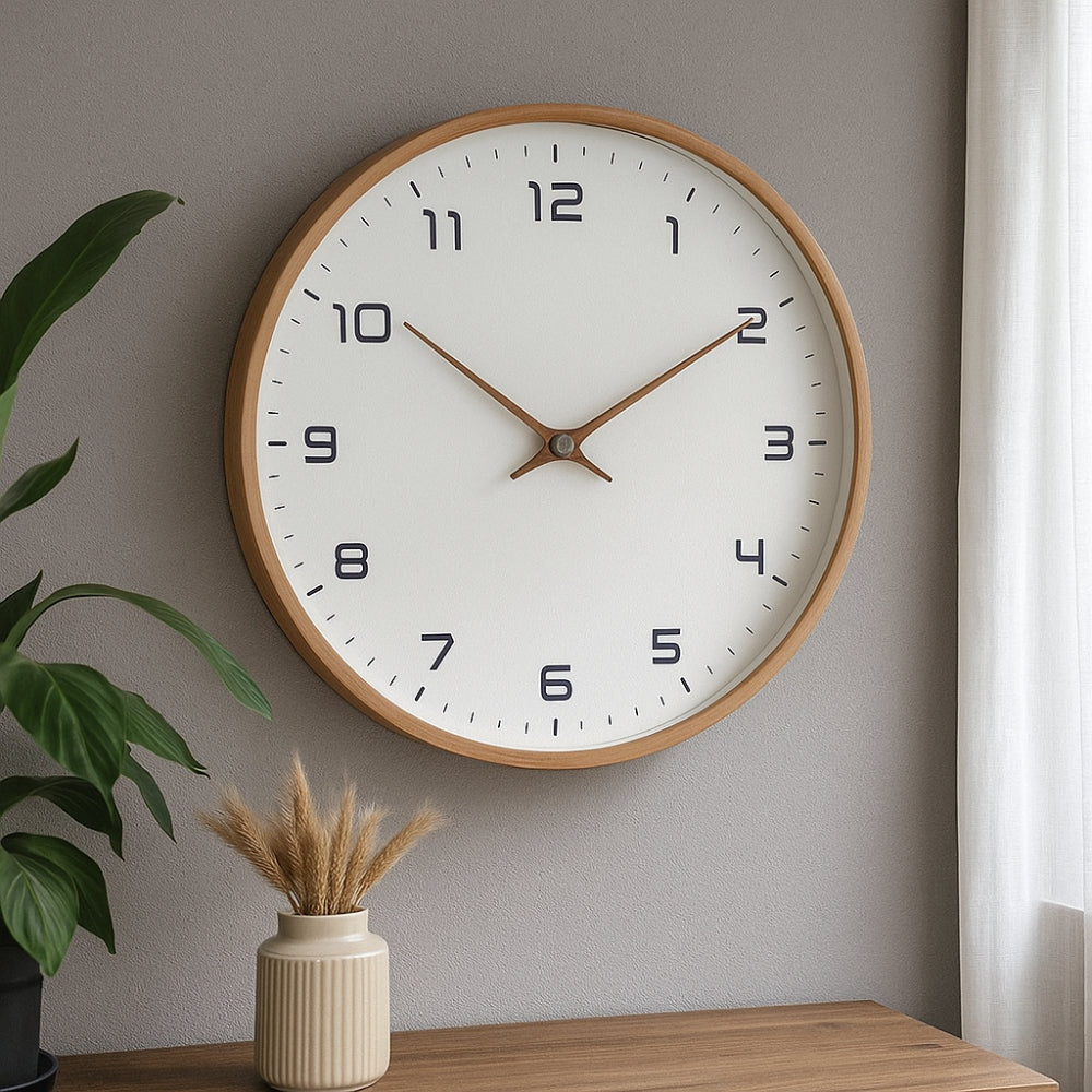 Silent Non-Ticking Decorative Clock - Modern Wooden Wall Design
