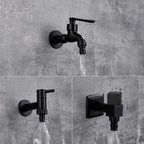 Matte Black Wall-Mounted Faucet – Contemporary Space-Saving Design