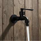 Matte Black Wall-Mounted Faucet – Contemporary Space-Saving Design