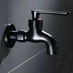 Matte Black Wall-Mounted Faucet – Contemporary Space-Saving Design