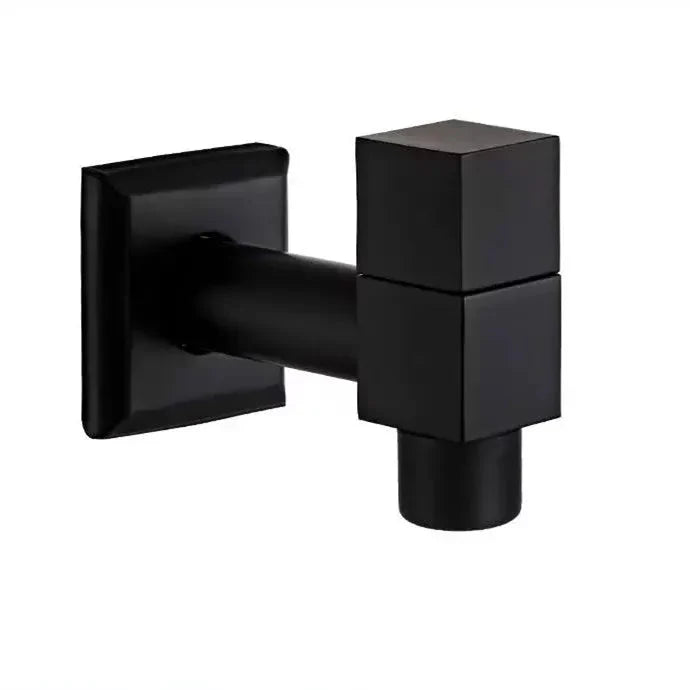 Matte Black Wall-Mounted Faucet – Contemporary Space-Saving Design