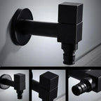 Matte Black Wall-Mounted Faucet – Contemporary Space-Saving Design