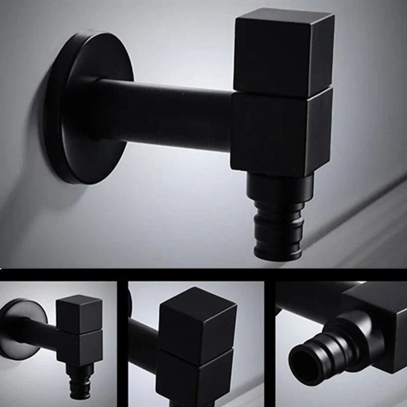 Matte Black Wall-Mounted Faucet – Contemporary Space-Saving Design