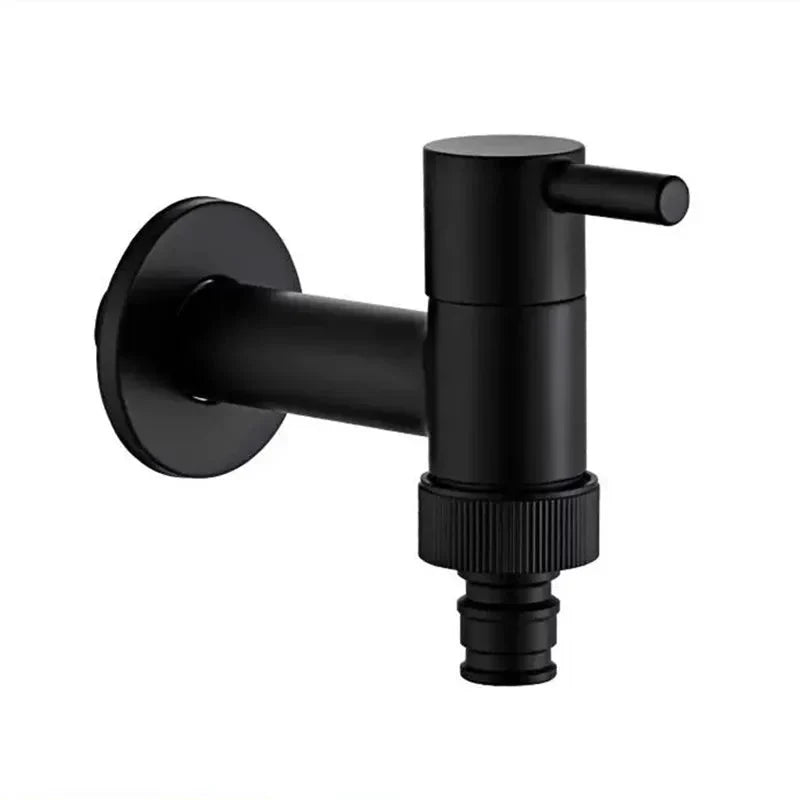 Matte Black Wall-Mounted Faucet – Contemporary Space-Saving Design