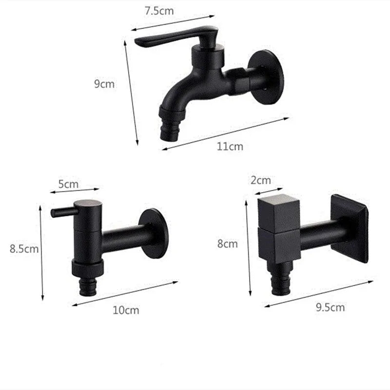 Matte Black Wall-Mounted Faucet – Contemporary Space-Saving Design