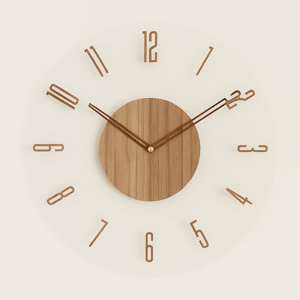 Scandinavian Style Silent Wooden Wall Clock