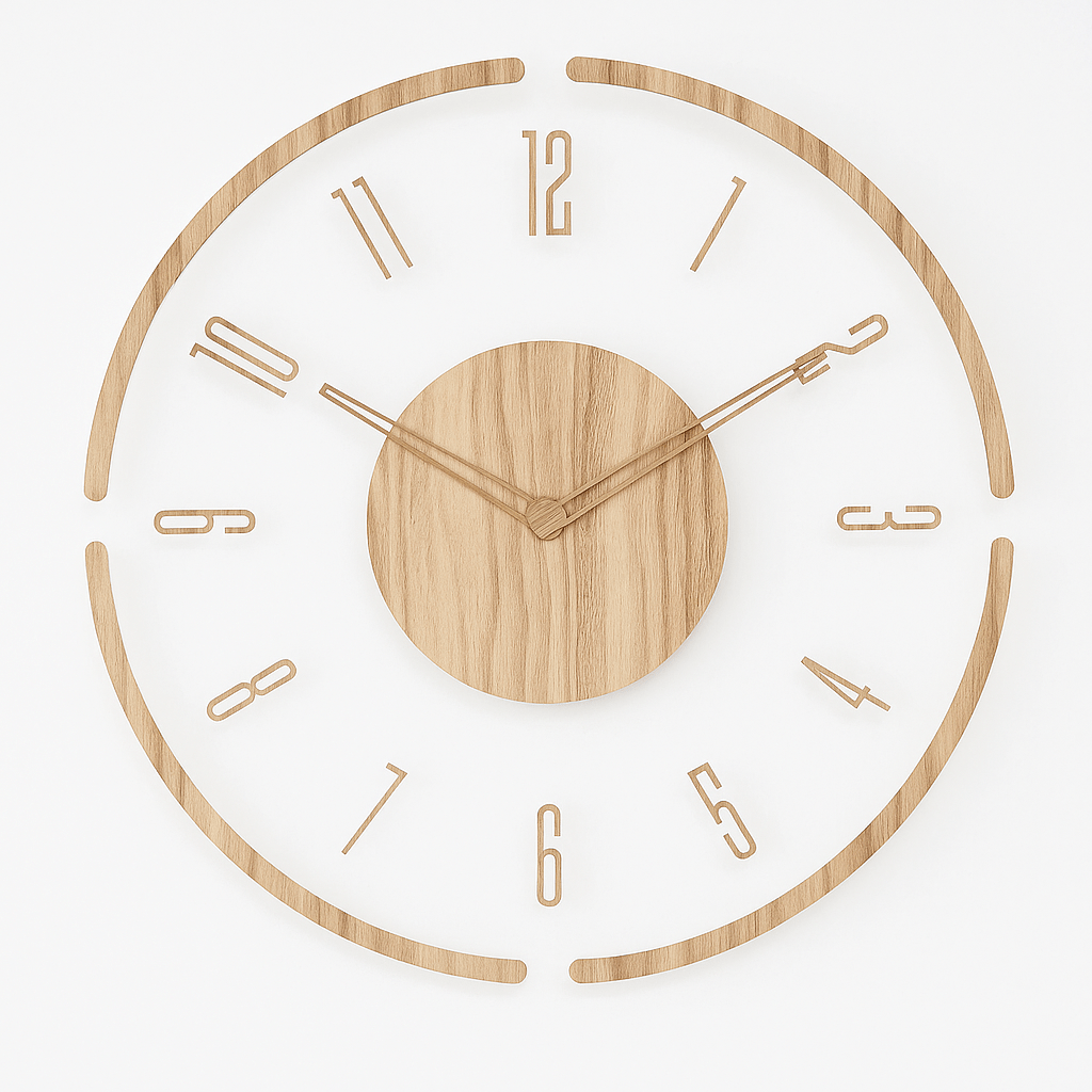 Scandinavian Style Silent Wooden Wall Clock