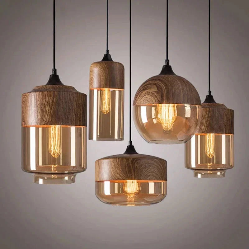 Cozy Vintage Glass Hanging Light Fixture