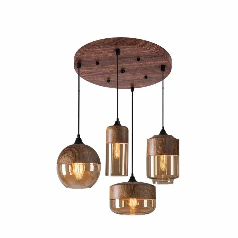 Cozy Vintage Glass Hanging Light Fixture