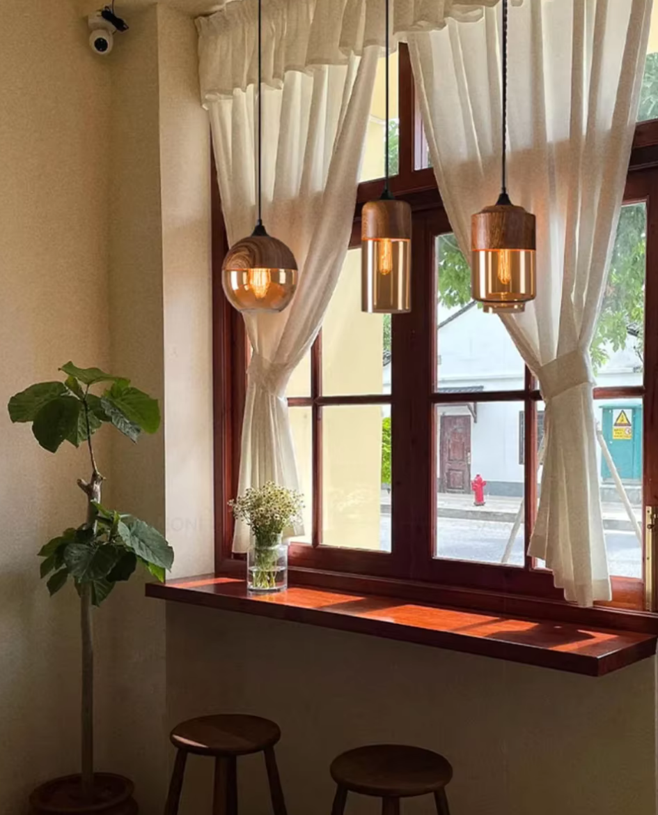 Cozy Vintage Glass Hanging Light Fixture